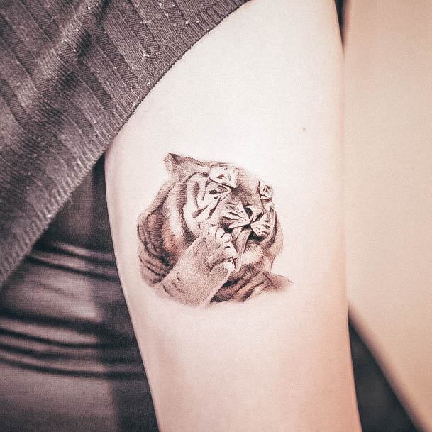 Creative Tiger Tattoo Designs For Women Tiny