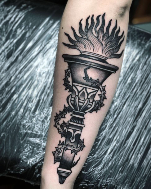 Creative Torch Tattoo Designs For Women