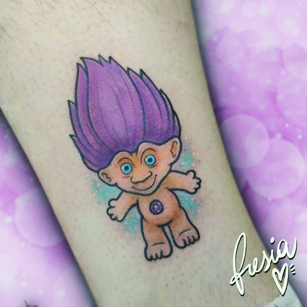 Creative Troll Doll Tattoo Designs For Women