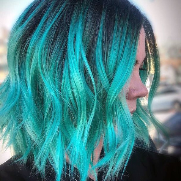 Creative Turquoise Ombre Hairstyles Ideas For Women