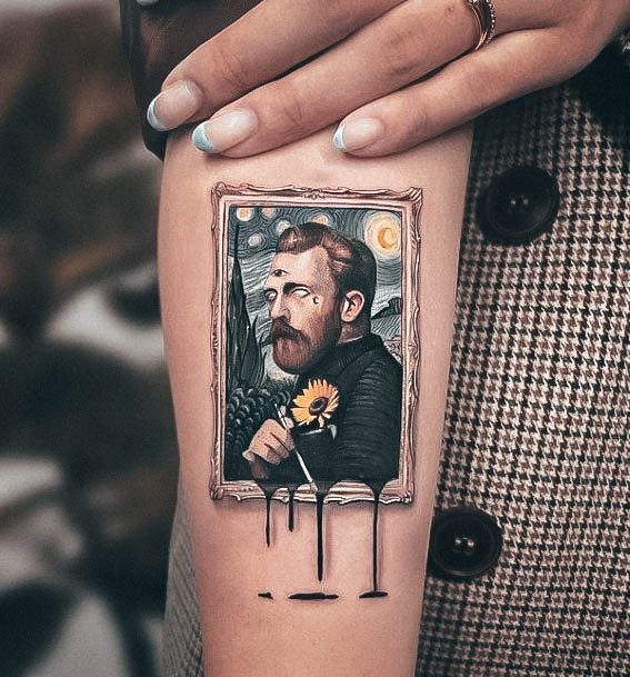 Creative Van Gogh Tattoo Designs For Women