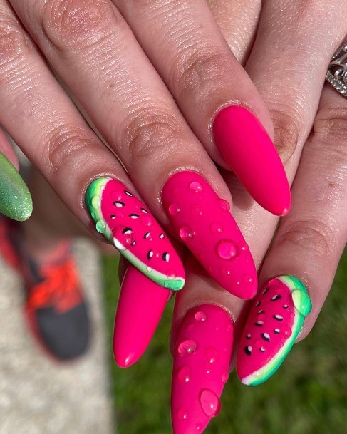 Creative Watermelon Nail Designs For Women