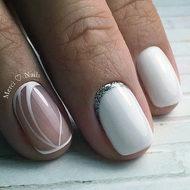 Creative White Prom Nail Designs For Women