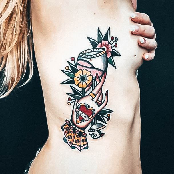 Creative Wine Tattoo Designs For Women