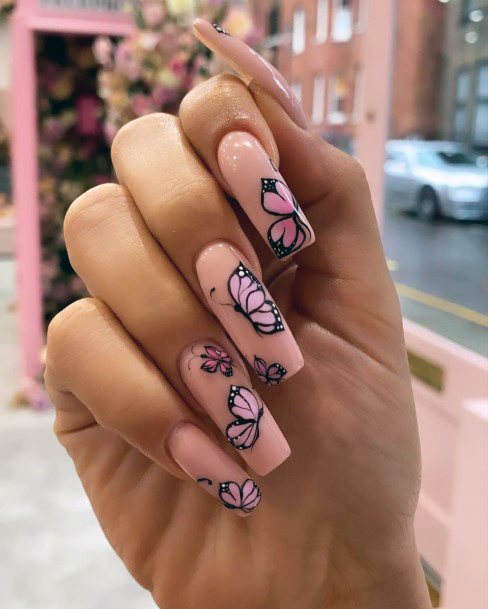 Creative Winged Butterflies On Nail Design