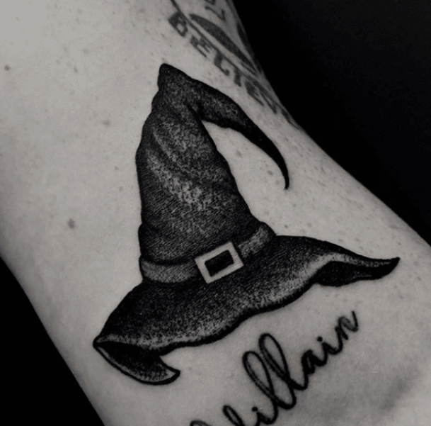 Creative Witch Hat Tattoo Designs For Women