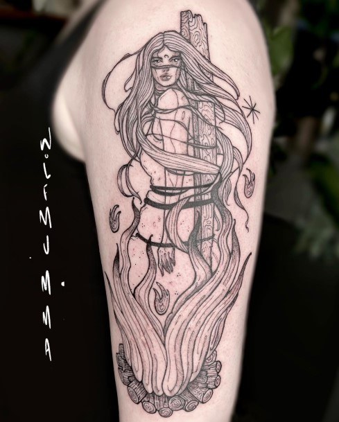 Creative Witch Tattoo Designs For Women