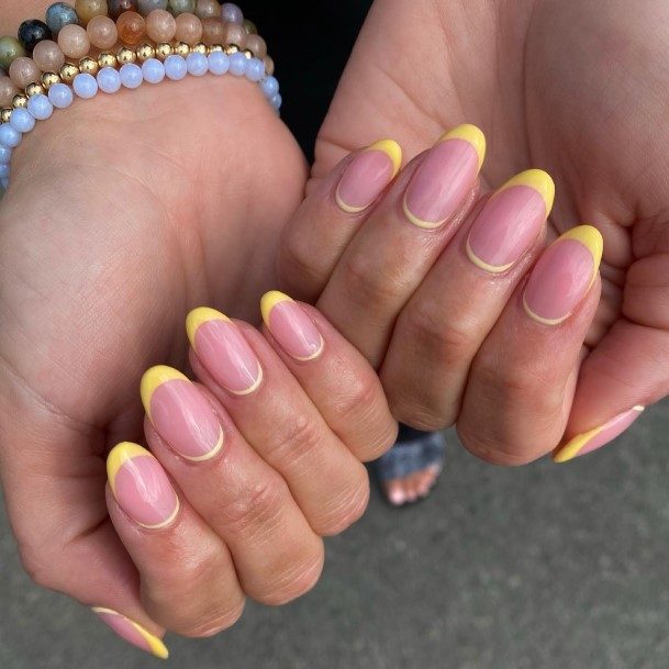 Creative Yellow French Tip Nail Designs For Women