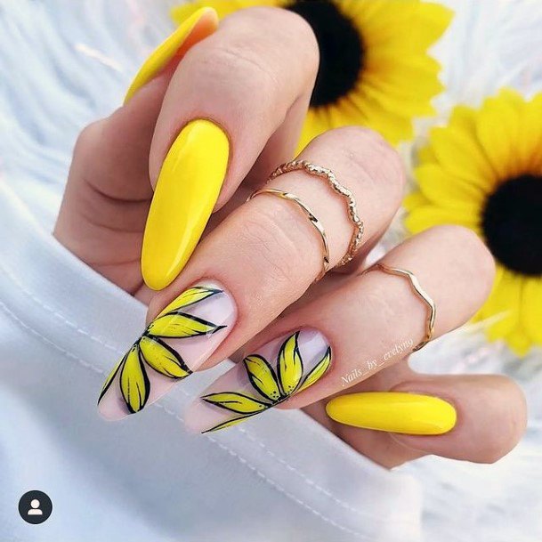 Top 100 Best Yellow Summer Nails For Women Bright - Fingernail Ideas