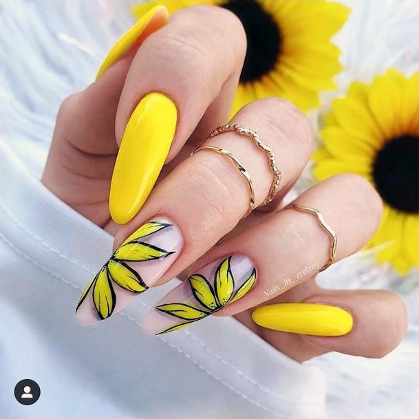 Top 100 Best Yellow Summer Nails For Women Bright Fingernail Ideas