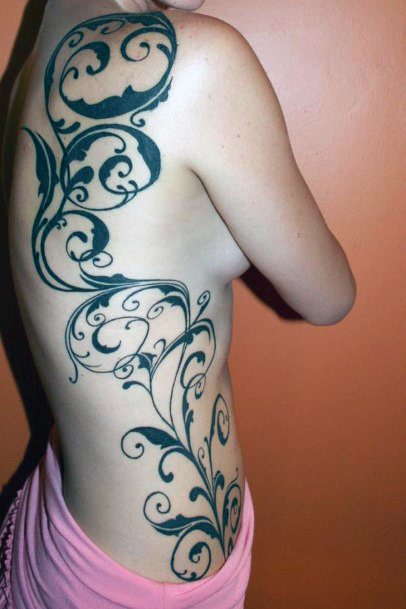 Creepers Womens Tribal Tattoo On Torso