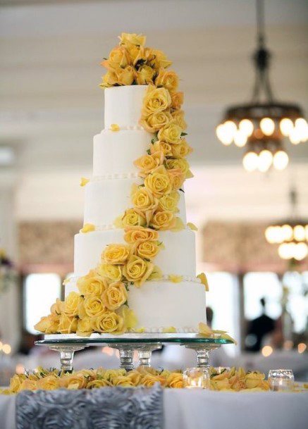 Creeping Yellow Flowers On Cake