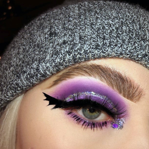 Creepy Purple Halloween Eyeshadow Art Women