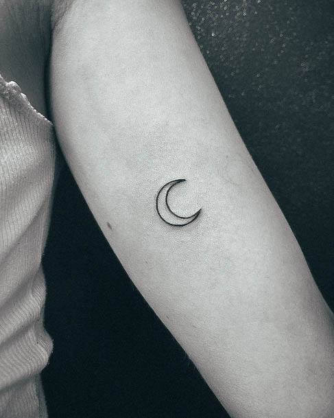 Cresent Moon Female Tattoo Designs