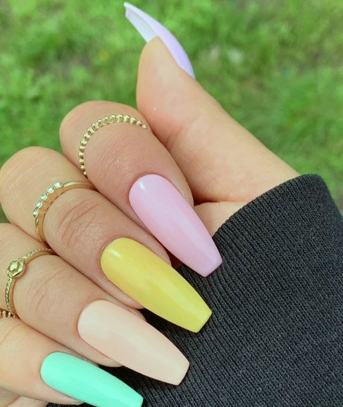 Crispy Different Colored Nails