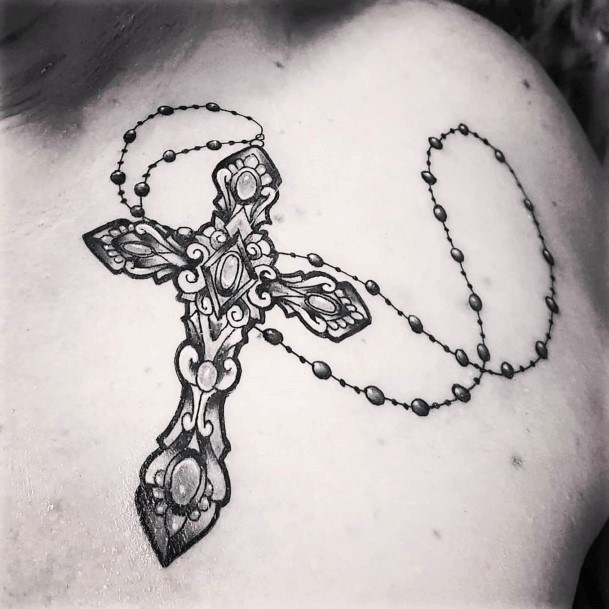 Cross On A Chain Tattoo Women