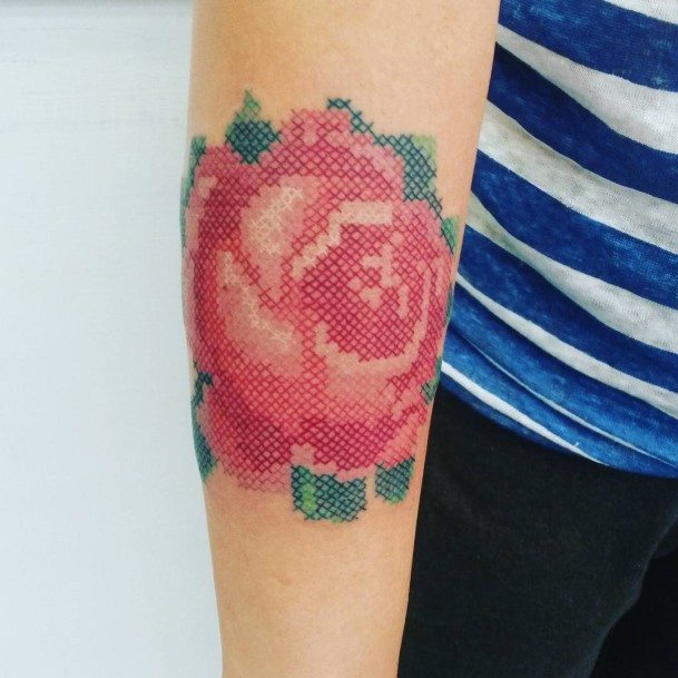 Cross Stitch Tattoos Feminine Ideas