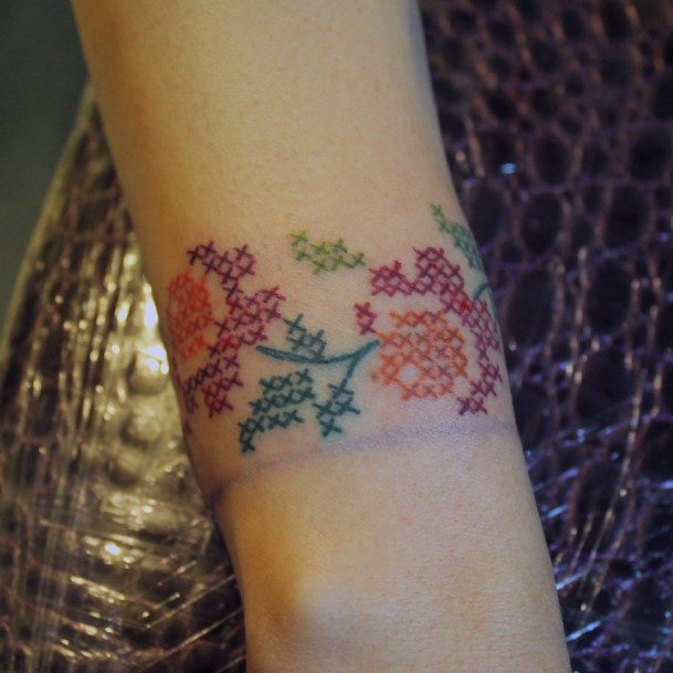 Cross Stitch Womens Feminine Cross Stitch Tattoos
