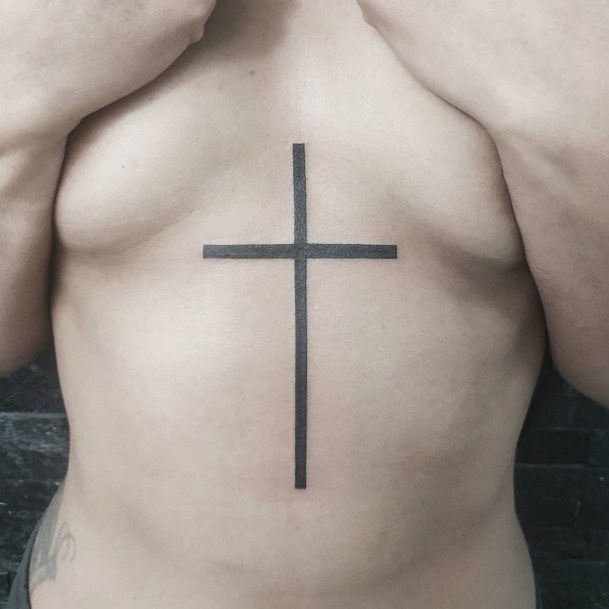 Cross Tattoo Torso Women