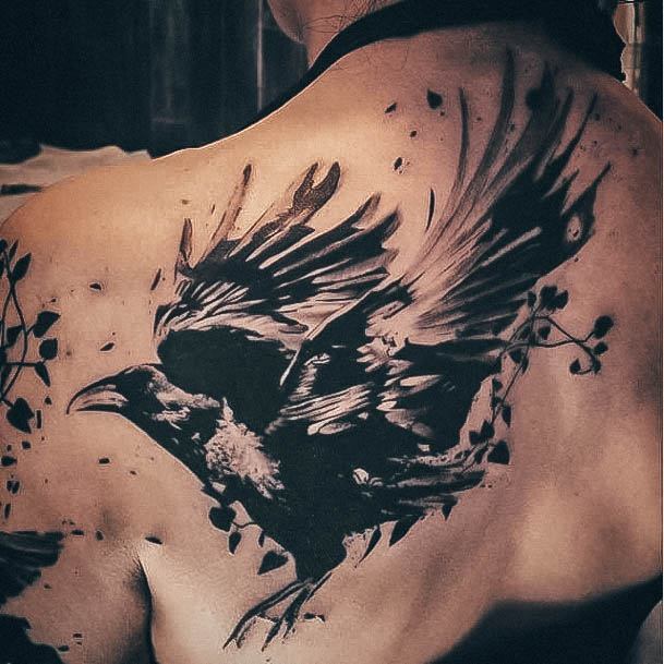 Crow Tattoo For Ladies