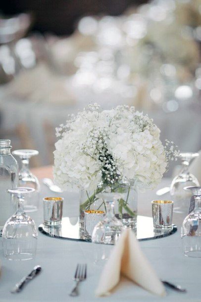 Crystal Decor Hydrangea White Wedding Flowers