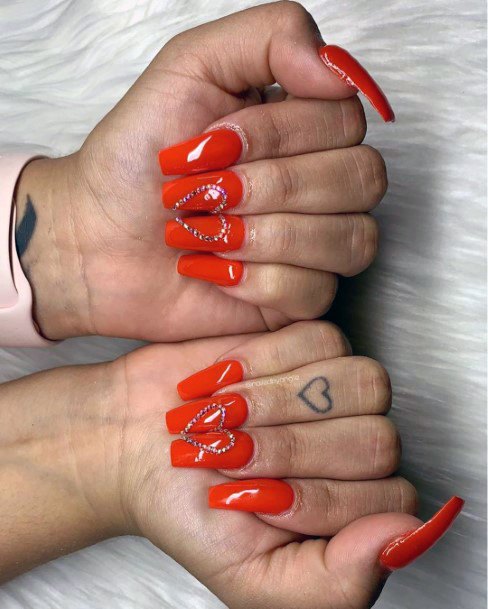 Top 50 Best Red Orange Nails For Women - Vivid Spicy Nail Art