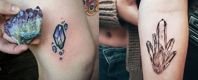 Top 100 Best Crystal Tattoos For Women - Mineral Specimen Design Ideas