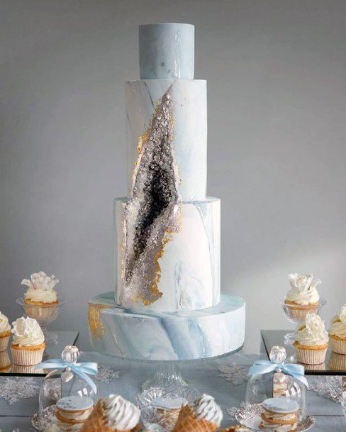 Crystal Wedding Cake Blue And White