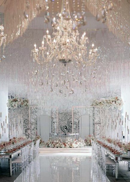 Crystalline Lighted Wedding Stage Decorations