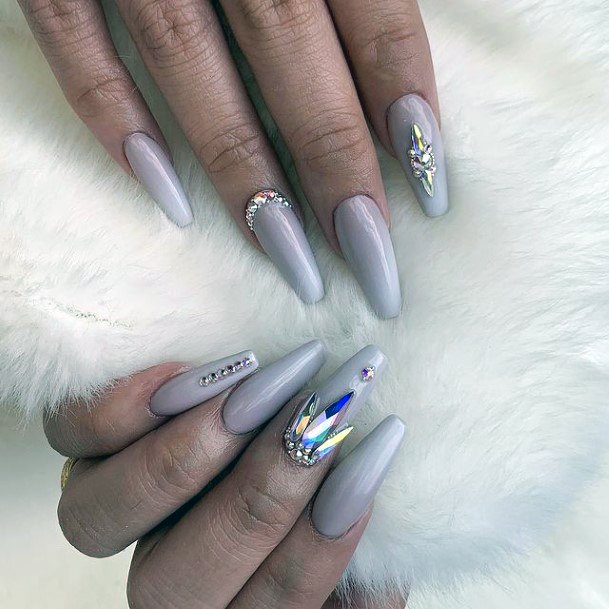 Crystals Girls Nail Ideas