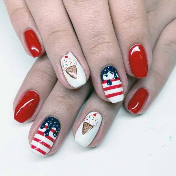 Cupcakes 4th Of July Nail Art