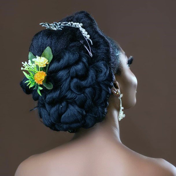 Curled Wedding Updo Hairstyles For Black Women
