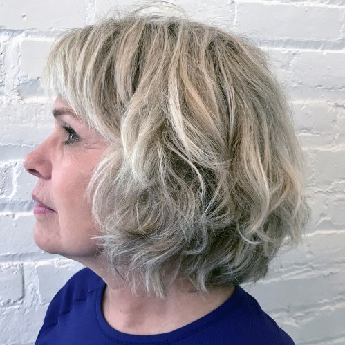 Curly Bob Bangs Short Haircuts For Women Over 50