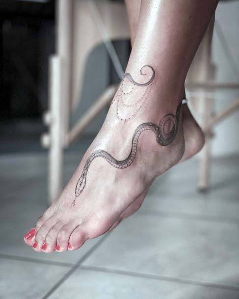 Curvy Tattoo Womens Ankles