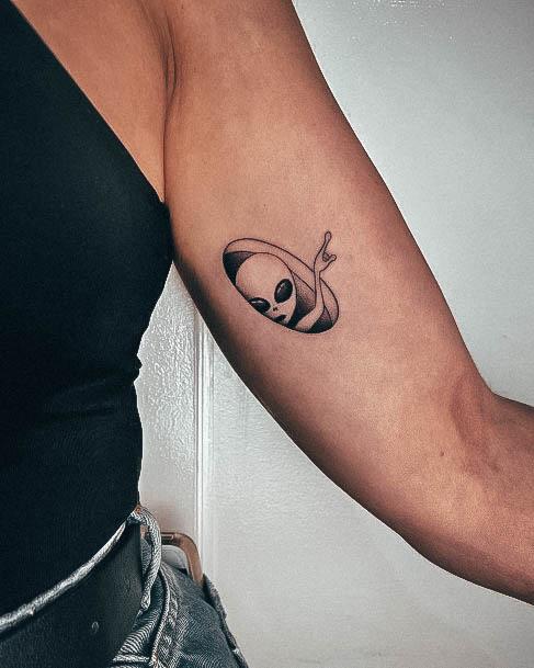 Cute Alien Tattoo Designs For Women