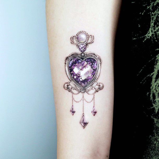 Cute Amethyst Tattoo Designs For Women