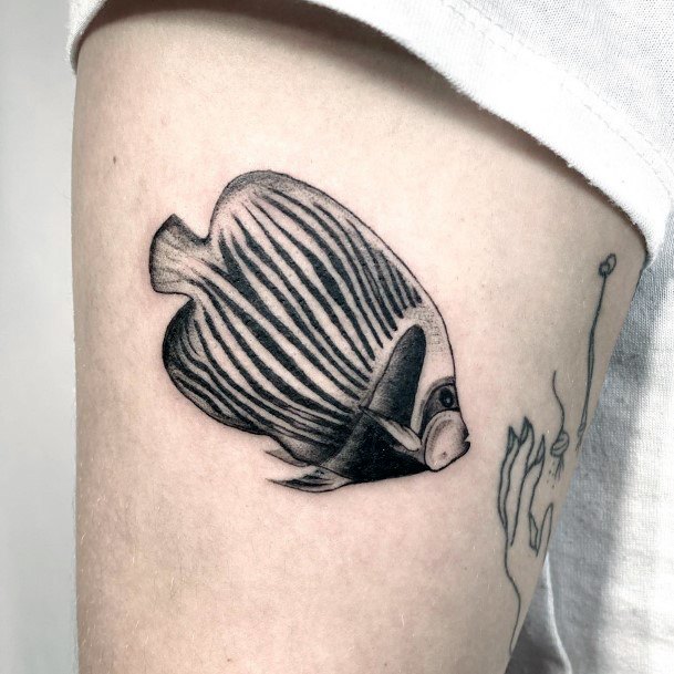 Cute Angel Fish Tattoo Designs For Women