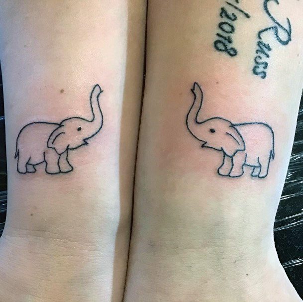 Cute Baby Elephant Tattoos Womens Wrist