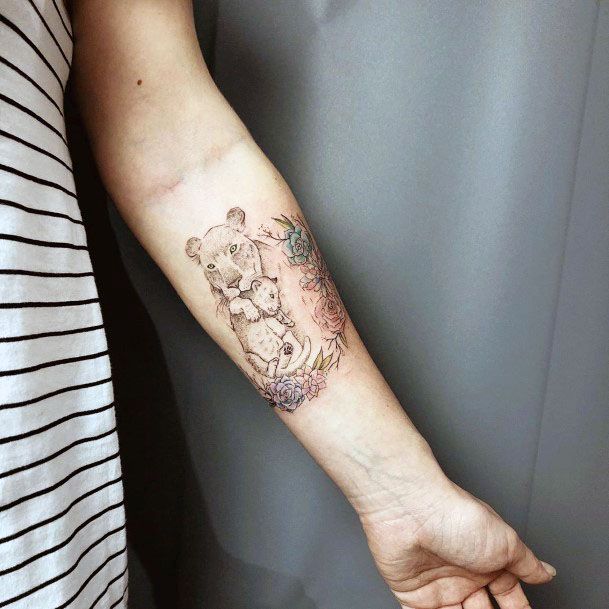 Cute Baby Lion Cub Tattoo For Women On Hands