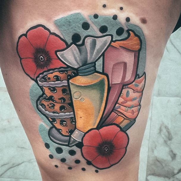 Cute Baking Tattoo Designs For Women