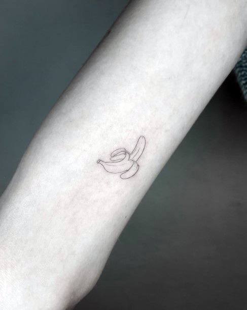 Cute Banana Tattoo Designs For Women