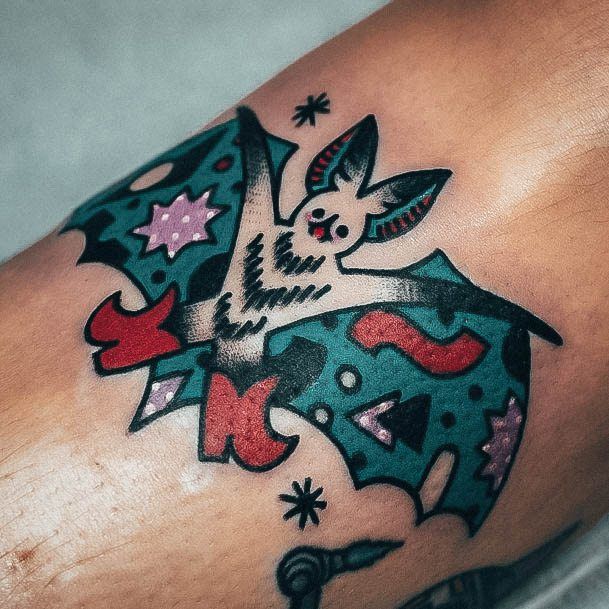 Cute Bat Tattoo Designs For Women