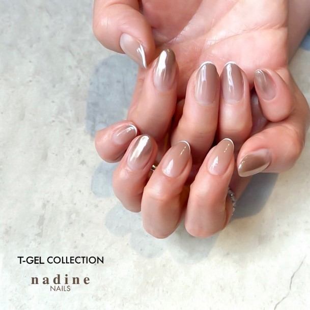 Cute Beige Ombre Nail Designs For Women