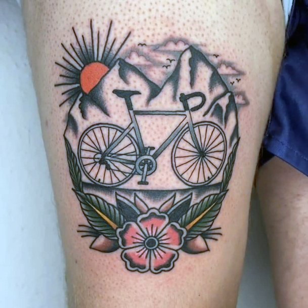 Cute Bicycle Tattoo Designs For Women