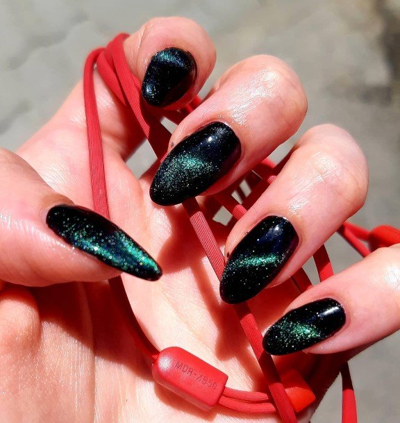 Cute Black And Green Nail Designs For Women