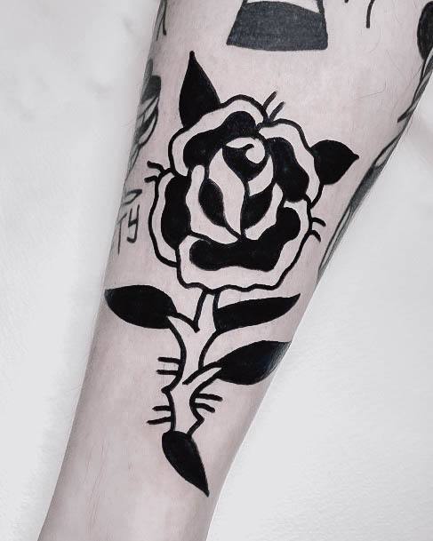 Cute Black Rose Tattoo Designs For Women