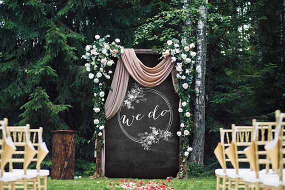 Cute Black We Do Backdrop Banner For Wedding Ideas