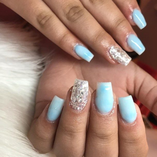 Cute Blue Short Nail Designs For Women