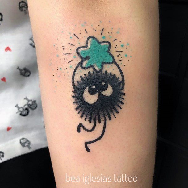 Cute Blue Star Tattoo Women