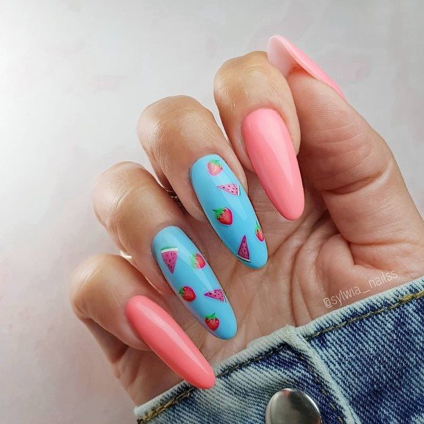 Cute Blue Summer Nail Designs For Women